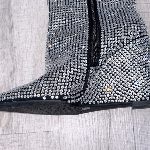 Gianni Bini Gabortwo Rhinestone Tall Wedge Boots Size 7 M New with Defects - Picture 4 of 9